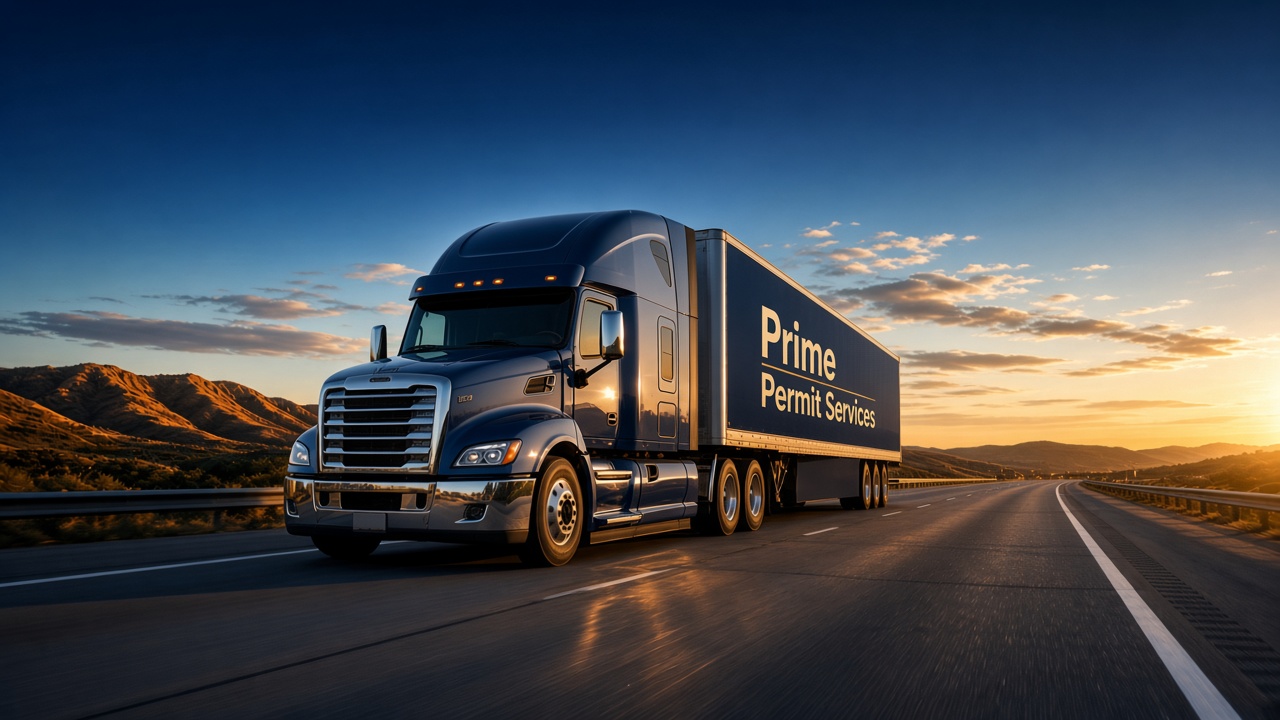 Interstate freight truck on the highway